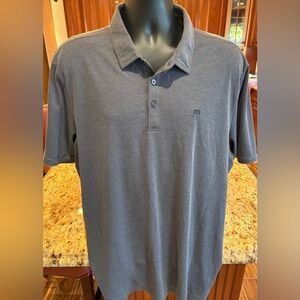 Travis Mathew men’s golf‎ polo. Sharp  Charcoal with logos front/back